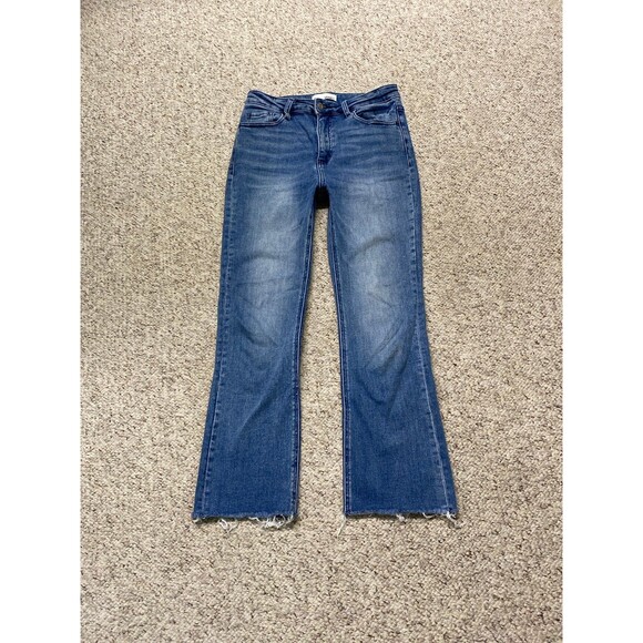 28 Buckle Vervet High-Rise Crop Flare Lightly Distressed Raw Hem - Picture 1 of 7